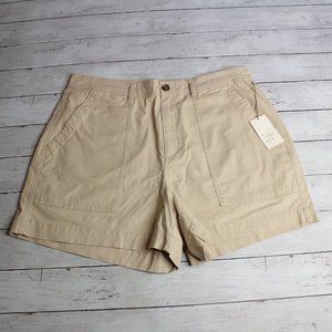 A New Day Women's Casual Twill Shorts Plus Size 16W Utility Pockets
